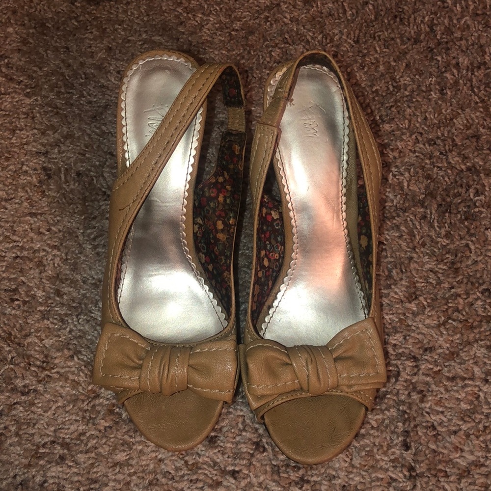 Tan high heels